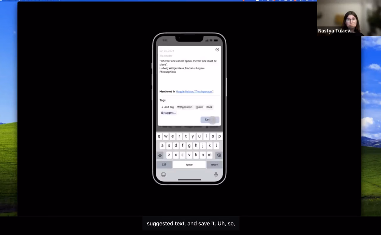 Screenshot of the presentation recording
